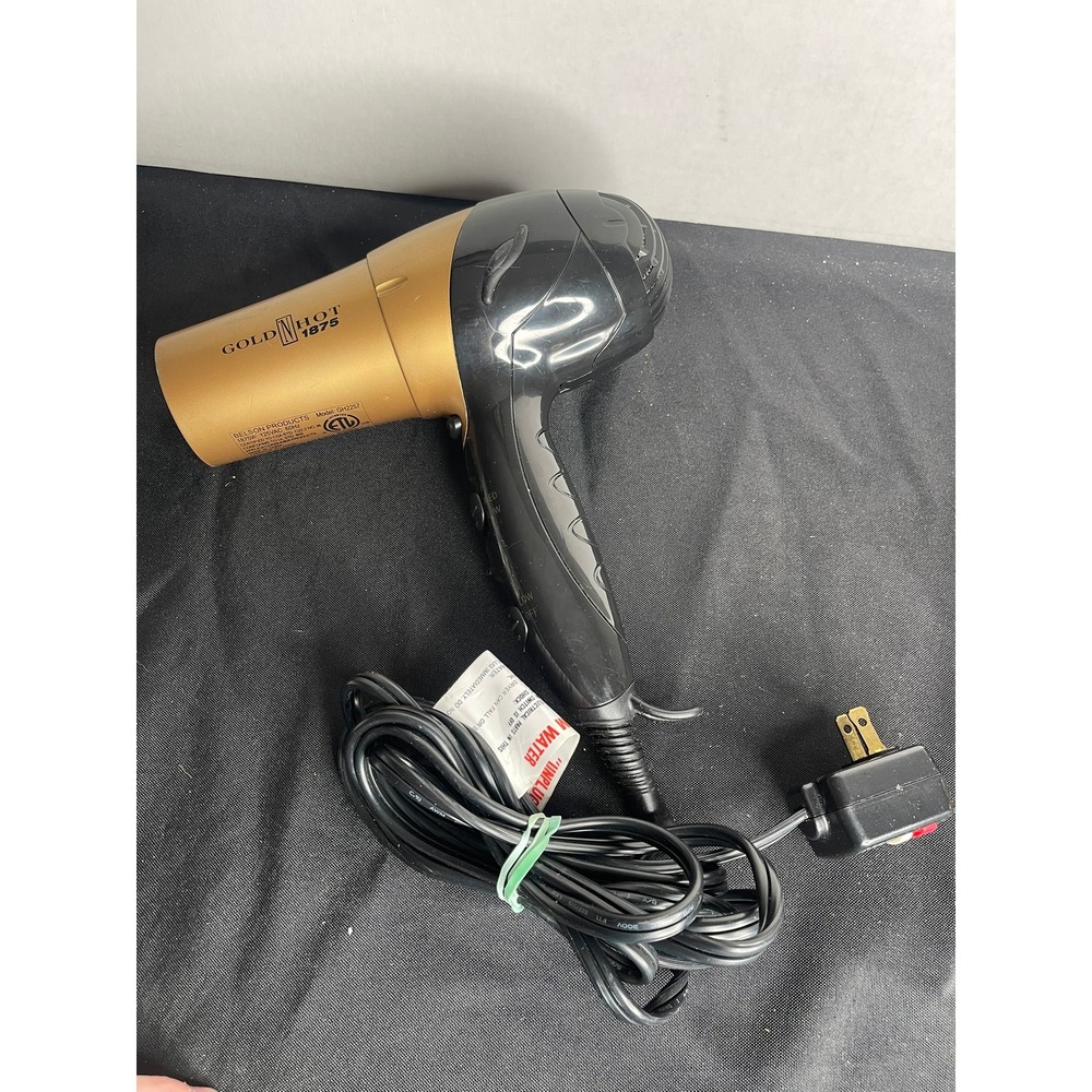Gold N Hot 1875W Professional Hair Dryer Black Gold Belson Products GH2257‎